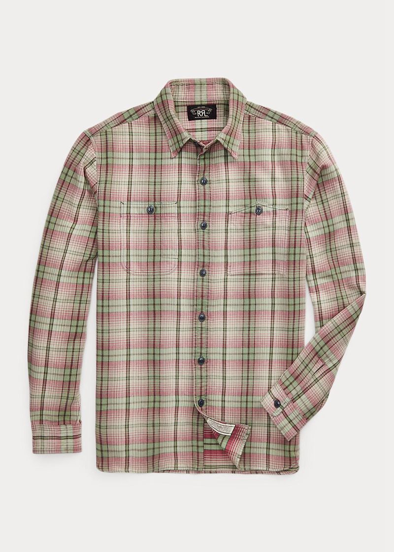 RRL シャツ メンズ カラー 格子縞 Twill Work LQCZR1426